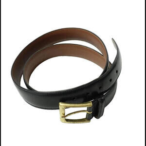 Trafalgar Handmade Black Leather Cortina Belt With Gold Buckle Mens Size 38 / 95